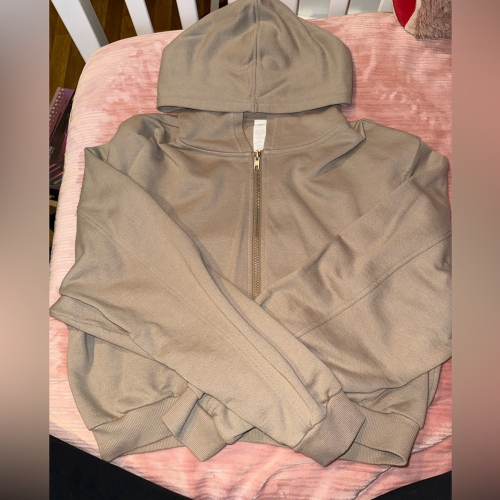 Alo Yoga Sweet Escape Zip Up Hoodie Gravel